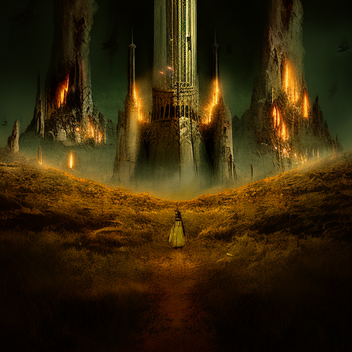 Artistic interpretation of themes and motifs of the book The Dark Tower by Stephen King