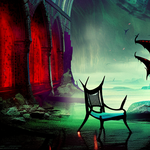 Artistic interpretation of themes and motifs of the book The Dragonbone Chair by Tad Williams