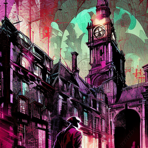 Artistic interpretation of themes and motifs of the book The Further Adventures of Sherlock Holmes: After Sir Arthur Conan Doyle by Richard Lancelyn Green