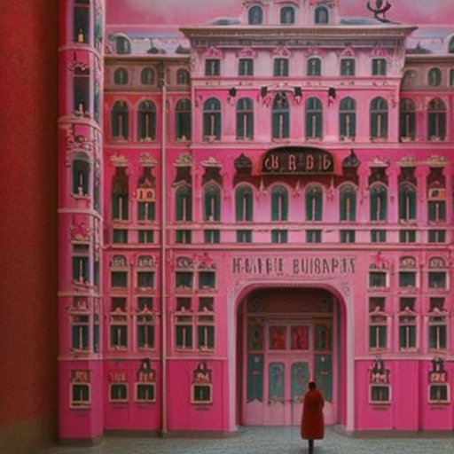Artistic interpretation of themes and motifs of the movie The Grand Budapest Hotel by Wes Anderson