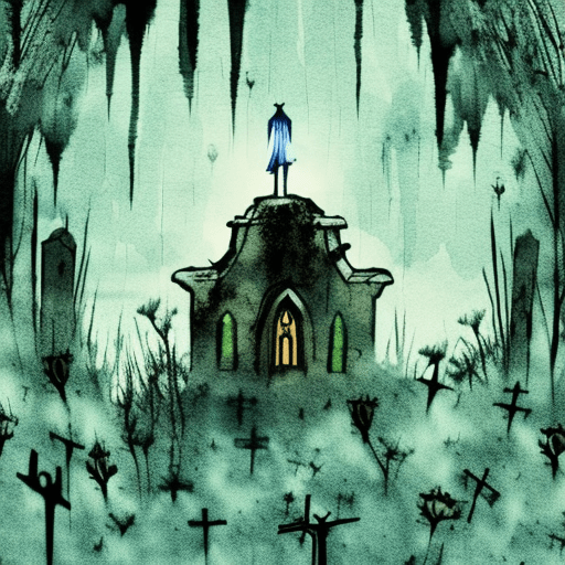 Artistic interpretation of themes and motifs of the book The Graveyard Book by Neil Gaiman