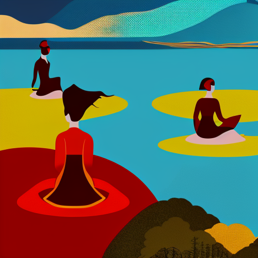 Artistic interpretation of themes and motifs of the book The Island of Sea Women by Lisa See