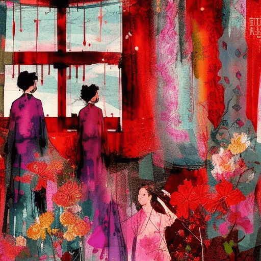 Artistic interpretation of themes and motifs of the book The Joy Luck Club by Amy Tan