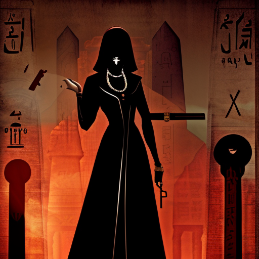Artistic interpretation of themes and motifs of the book The Key to Rebecca by Ken Follett