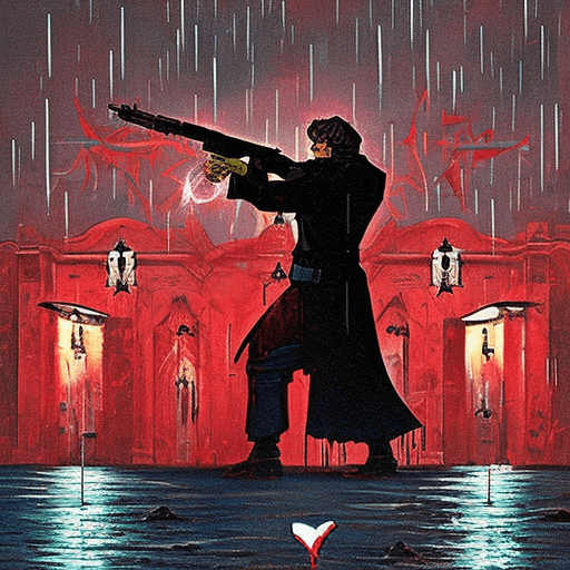 Artistic interpretation of themes and motifs of the movie The Killer by John Woo