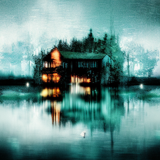 Artistic interpretation of themes and motifs of the book The Lake House by James Patterson