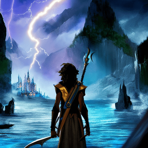 Artistic interpretation of themes and motifs of the book The Lightning Thief by Rick Riordan