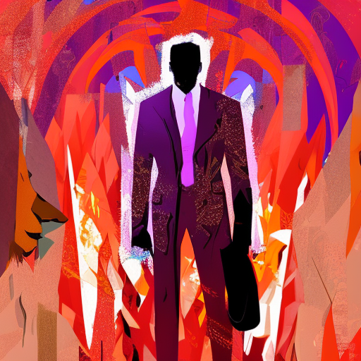 Artistic interpretation of themes and motifs of the book The Man in the Brown Suit by Agatha Christie
