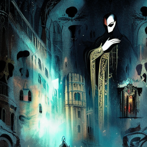 Artistic interpretation of themes and motifs of the book The Phantom of the Opera by Gaston Leroux
