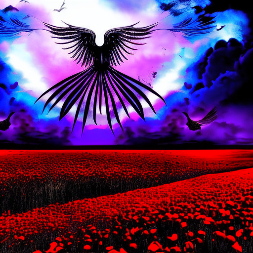 Artistic interpretation of themes and motifs of the book The Poppy War by R.F. Kuang