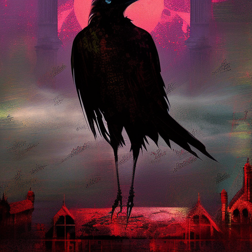 Artistic interpretation of themes and motifs of the book The Raven and Other Poems by Edgar Allan Poe