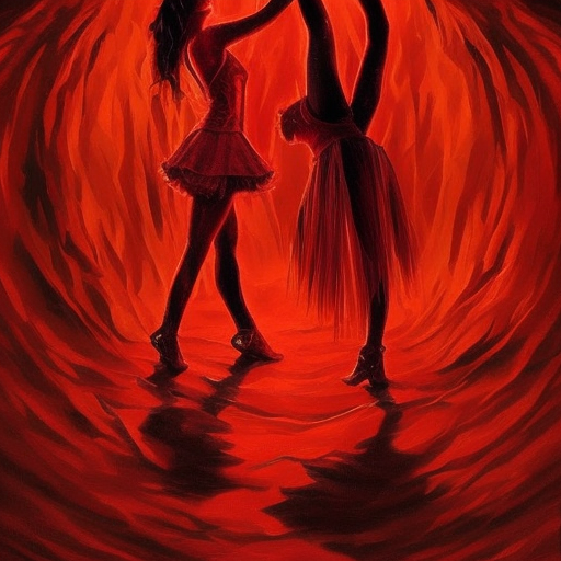 Artistic interpretation of themes and motifs of the movie The Red Shoes by Emeric Pressburger