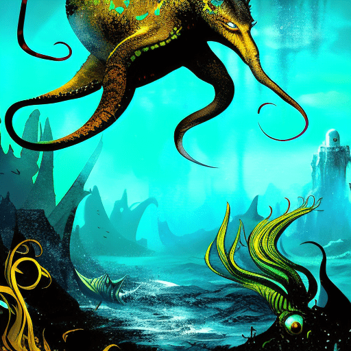 Artistic interpretation of themes and motifs of the book The Sea of Monsters by Rick Riordan