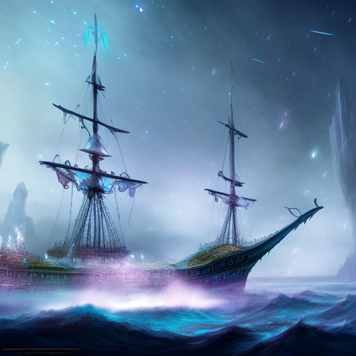 Artistic interpretation of themes and motifs of the book The Ship of the Dead by Rick Riordan