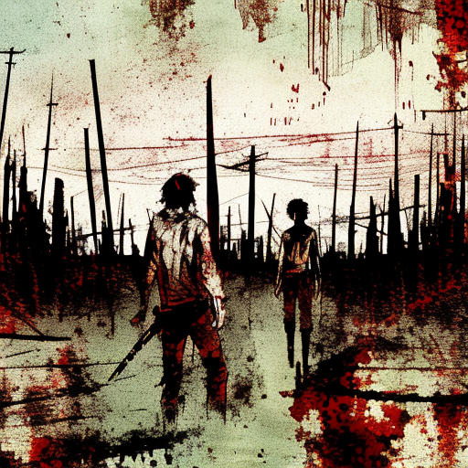 Artistic interpretation of themes and motifs of the book The Walking Dead, Vol. 2: Miles Behind Us by Robert Kirkman