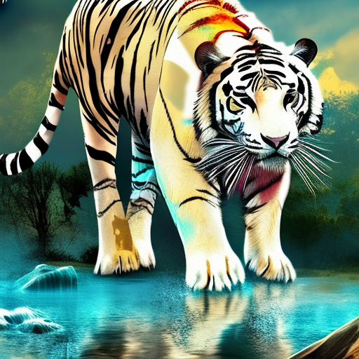 Artistic interpretation of themes and motifs of the book The White Tiger by Aravind Adiga
