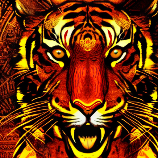 Artistic interpretation of themes and motifs of the book Tiger's Quest by Colleen Houck