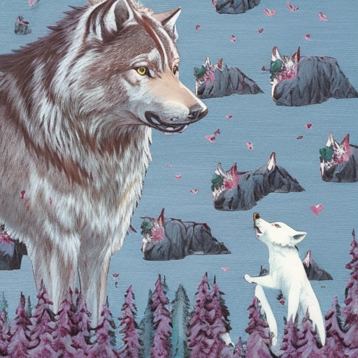 Artistic interpretation of themes and motifs of the movie Wolf Children by Mamoru Hosoda