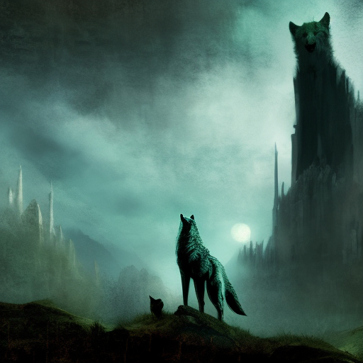 Artistic interpretation of themes and motifs of the book Wolves of the Calla by Stephen King
